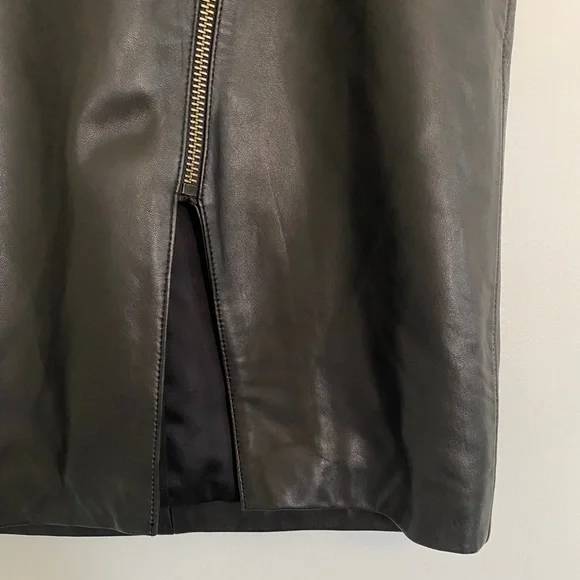 Mason Leather Black Pencil Skirt Zippers size 0 - Picture 8 of 14